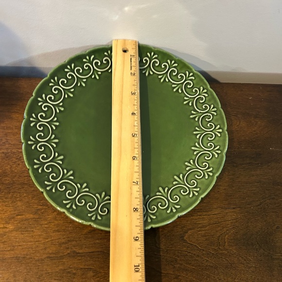 Set Of 4 Brand New Maioliche Jessica Christmas 8 3/4” Plates Made In Italy Green - Picture 3 of 3